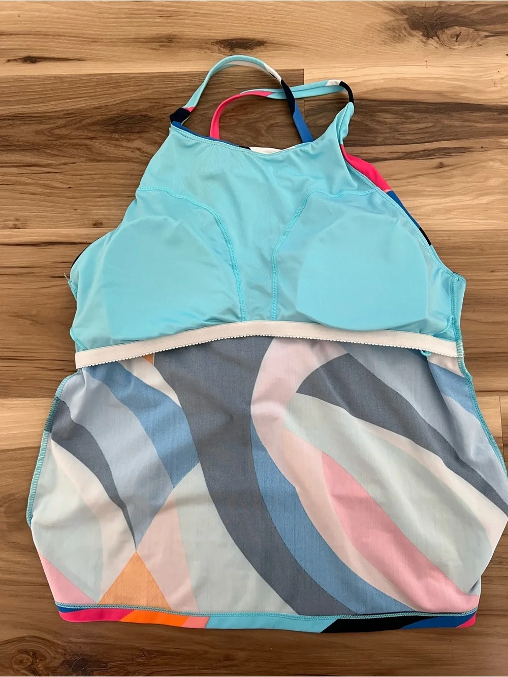 NWOT Nautica Women’s Swim Tankini Top Multicolor Racerback Size XL